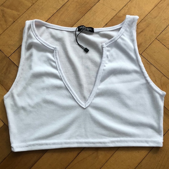 Nasty Gal Tops - White Ribbed Bralette